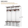 Lycvki Wooden Arched Design Hall Tree with Walnut Storage Bench and 7 Cubbies - 3 of 4