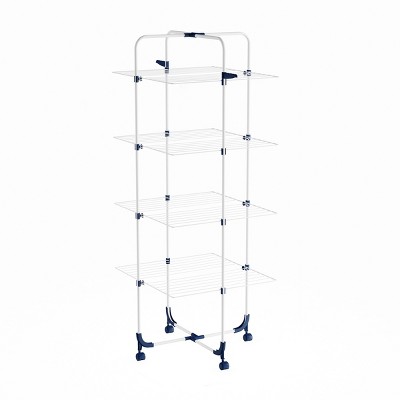 Clothes Drying Rack - 4-Tiered Laundry Station with Collapsible Shelves and Wheels for Folding, Sorting and Air Drying Garments by Hastings Home