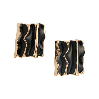 SOHI Women's Onyx Black The Tactile Stud Earrings