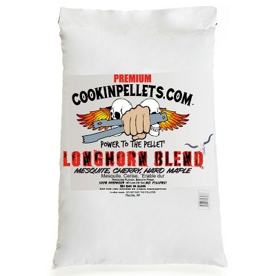 CookinPellets 40LHB Longhorn Blend Premium 100-Percent Natural Grill Smoker Smoking Mesquite/Cherry/Maple Hardwood Wood Pellets, 40 Pound Bag