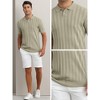 INSPIRE CHIC Men's Short Sleeve Button Regular Fit Knit Texture Polo Shirt - 4 of 4