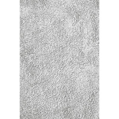 Gray Turkish Cotton Textured Bath Rug