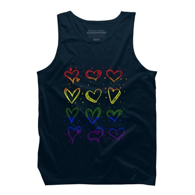 Adult Design By Humans Rainbow Pride Hearts By Classmates Tank Top