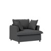 YOOCOZZ Chenille Upholstered Sofa with Skirt-edged Cushions and 2 Pillows - 4 of 4