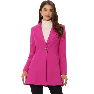 INSPIRE CHIC Women's Turn Down Collar Buttoned Business Casual Mid-Long Winter Coat - 1 of 4