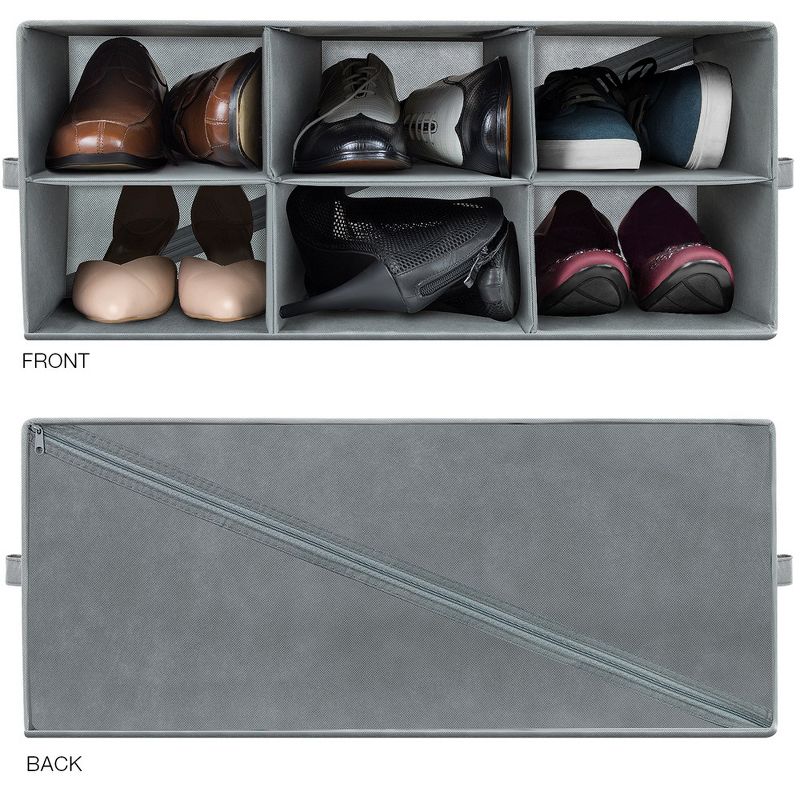 Sorbus Shoe Organizer Bin, 6 Section Cubby Shoe Shelves, Foldable Portable Detachable Closet Organizer Storage for Home Organization, 5 of 10