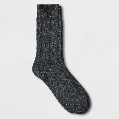 Women's Cable Super Soft Crew Boot Socks - Universal Thread™ Charcoal ...
