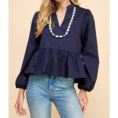 Women's Split V Neckline Top - TCEC