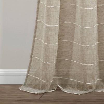 Neutral Sheer Polyester Grommet Window Curtain Panels