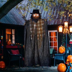 Racxily Spooky Halloween Animatronic Decor - Guitar-playing Grim Reaper with Sound/Motion Activation, Light-Up Eyes,Fits Indoor/Covered Outdoor - 1 of 4