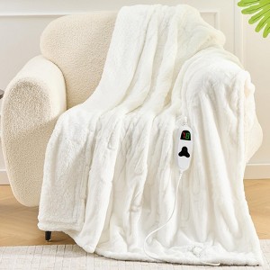 Inhand Heated Blanket Electric Throw - 50"x60" Tie-dyed Flannel Heating Blanket Throw Auto-Off 10 Heat Level Over-Heat Protection - 1 of 4