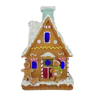 Northlight LED Lighted Gingerbread House Christmas Figure - 8.5" - Multicolor LED Lights - 1 of 4