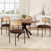 Okak Mid Century Dining Table for 4-6 Person, Round Table with Metal Cross Legs, Dinner Table for Living Room, Dining Room, Kitchen - 3 of 4