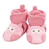 Hudson Baby Infant Girl Animal Fleece Booties 2-Pack, Pink Owl Fox - 4 of 4