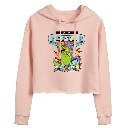 Women s Rugrats Reptar Wretch Cropped Graphic Hoodie Target