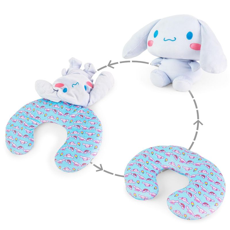 Surreal Entertainment Sanrio Cinnamoroll Reversible Neck Roll Pillow and Plush Toy, 1 of 10