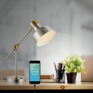 18.5" Allegra Farmhouse Adjustable Cantilever Task Lamp with USB Charging Port (Includes LED Light Bulb) - JONATHAN Y - 1 of 4