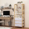 KTMBDW Industrial Bookshelves and Bookcases with 3 Drawers, 3 Shelf Display Storage Shelves 68.5 in Tall Bookcase for Home Office, Living Room - 3 of 4