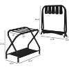Bartnelli 2-Pack Premium Collapsible Metal Luggage Rack with Folding Storage Shelf and Durable Nylon Straps - 2 of 4