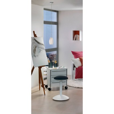 Eglo Batista 1 Matte Nickel Mini Pendant with Hand-Made Glass