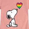 Girls' - Peanuts - Snoopy Rainbow Heart Fitted Short Sleeve Graphic T-Shirt - 2 of 4