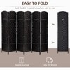 NicBex 6' Tall 6-panel Room Divider for Home, Wicker Weave Divider for Room Separation, for Home & Office, Black - 4 of 4