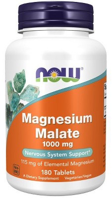 Magnesium Malate 1000mg by Now Foods  -  180 Tablet