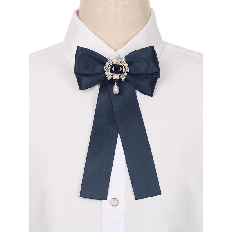 Elerevyo Women's Brooch Bowknot Costume Bow Tie with Beads, 4 of 6