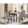 5-Piece Mahogany Finish Solid Wood Top - Rectangular Dining Room Set  (Seats-4) - 2 of 4