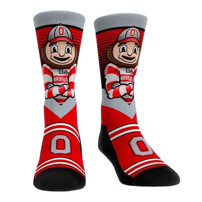 NCAA Ohio State Buckeyes Adult Mascot Showdown Crew Socks - L/XL