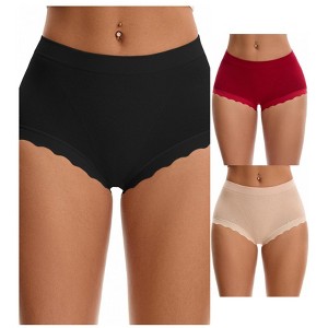 INSPIRE CHIC 3 Packs Women's High Waisted Breathable Tummy Control Underpants - 1 of 4