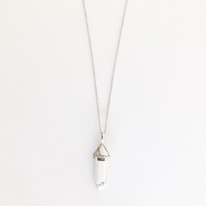 Sanctuary Project by sanctuaire Semi Precious White Howlite Crystal Pendant Necklace Silver - 1 of 2