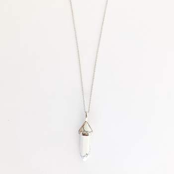 Sanctuary Project by sanctuaire Semi Precious White Howlite Crystal Pendant Necklace Silver