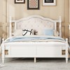 Queen Size Wooden Platform Bed with Upholstered Headboard and Panel Footboard - 3 of 4