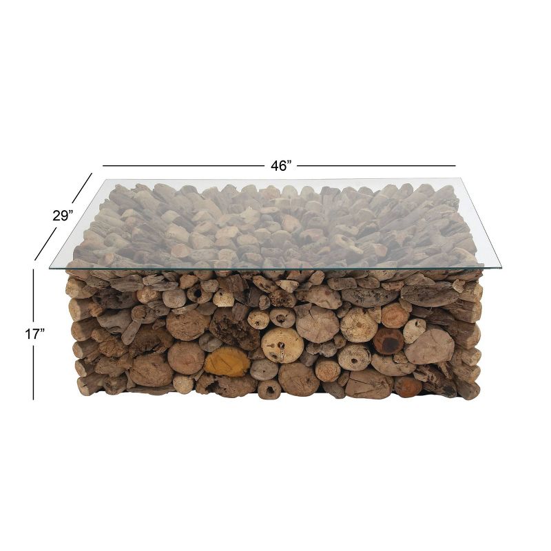 Rustic Wood Coffee Table Light Brown - Olivia &#38; May, 6 of 26