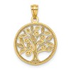 Black Bow Jewelry 14k Yellow Gold Round Tree of Life Pendant, 16mm (5/8 inch) - 3 of 4