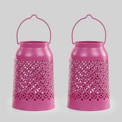 2ct Hangable Iron Lantern Pink - Bullseye's Playground™