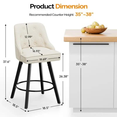 Product dimensions diagram showing stool measurements by arrows