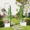 Tangkula Garden Arbor with Planter Wooden Planter Arch with Trellis - 3 of 4