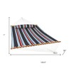 HomeRoots Blue Red And White Striped Double Hammock - 3 of 4