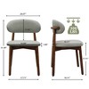 TOBILI Laurel Green Flannelette Upholstered Dining Chair with Walnut Solid Wood Legs,Armless Chair Set of 2 for Kitchen,Restaurant,Living - 4 of 4