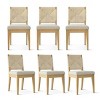 Woven Back Dining Chair Set of 6,Upholstered Armless Dining Chairs with Natural Wood Legs for Dining Room,Kitchen,Framhouse Furniture-Tanpinhause - 2 of 4