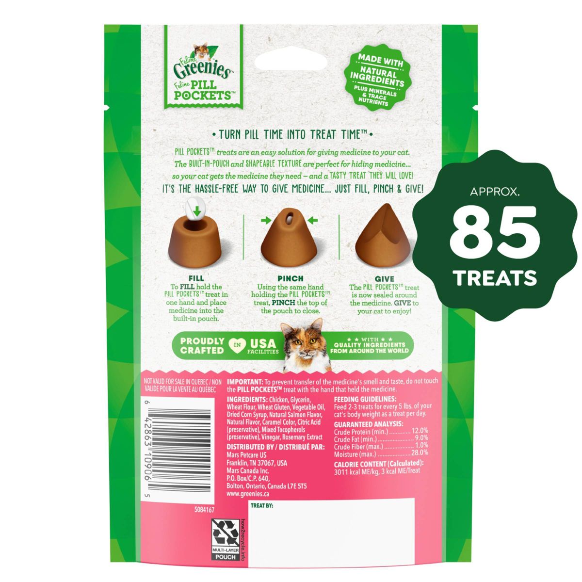 Greenies Feline Pill Pockets Salmon Cat Treats - thumbnail 2
