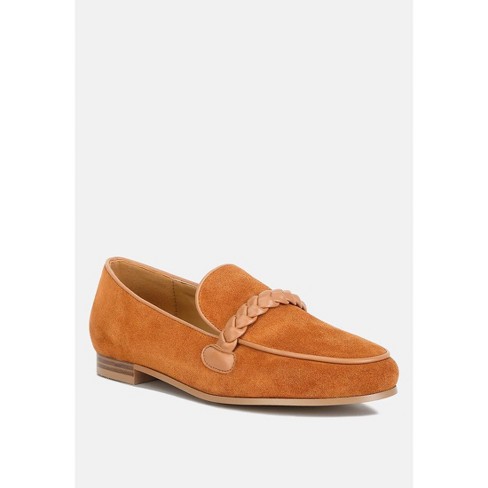 Echo Suede Leather Braided Detail Loafers In Tan : Target