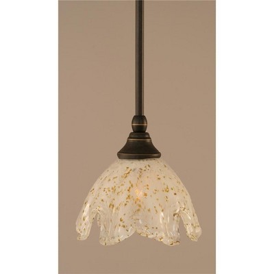 Toltec Lighting Any 1 - Light Pendant in  Dark Granite with 7" Gold Ice Shade
