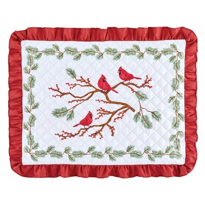 Collections Etc Cardinal Ruffled Edge Pillow Sham Set