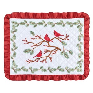 Collections Etc Cardinal Ruffled Edge Pillow Sham Set - 1 of 3