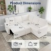Dyonery 85" Modular L-Shaped Sleeper Sofa Bed, 5-Seat Sectional Couch in Plush Chenille with Adjustable Backrest and USB Ports - 4 of 4