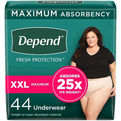 Depend Fresh Protection Adult Incontinence & Postpartum Underwear for Women - Maximum Absorbency - Blush