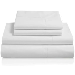 Lincove 400 Thread Count Cotton Sateen 4 Piece Sheet Set – Luxuriously Soft, 15" Deep Pockets, Includes 1 Fitted Sheet, 1 Flat Sheet, 2 Pillowcases - 1 of 4